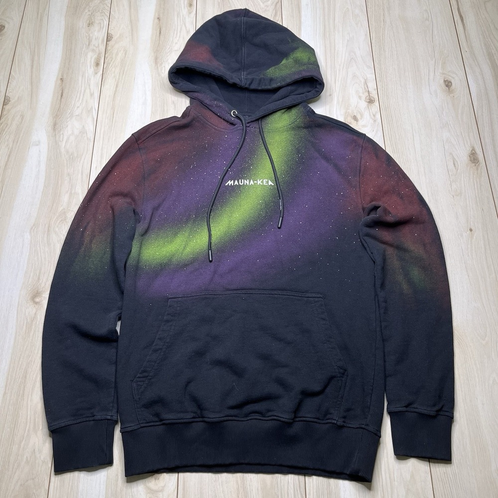 MAUNA KEA Solar System Galaxy Hoodie Mens Size Small Made in Italy Black Pocket
